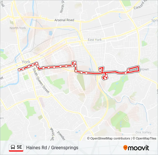 5E Bus Line Map