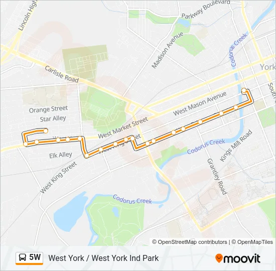 5W Bus Line Map
