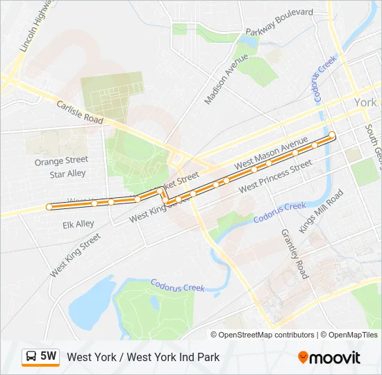 5W Bus Line Map