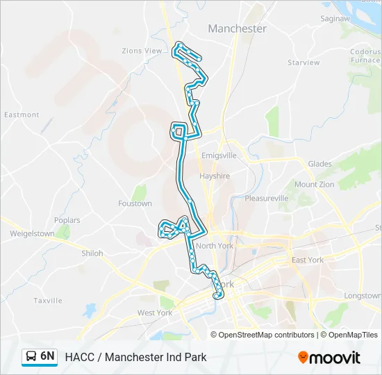 6N Bus Line Map