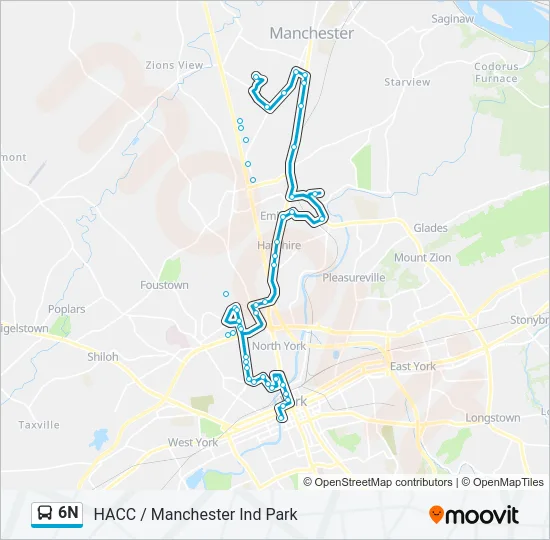 6N Bus Line Map
