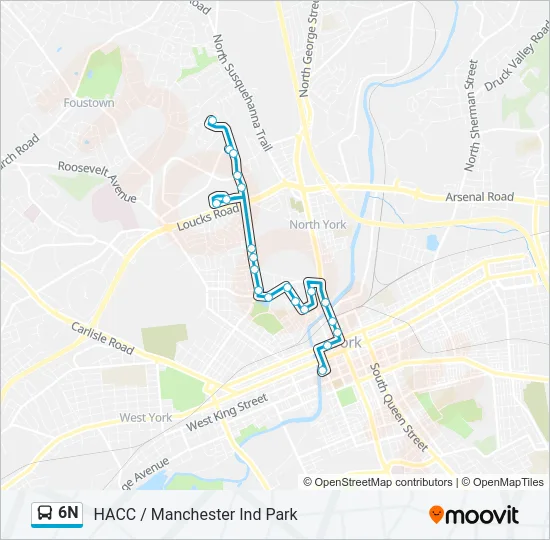 6N Bus Line Map
