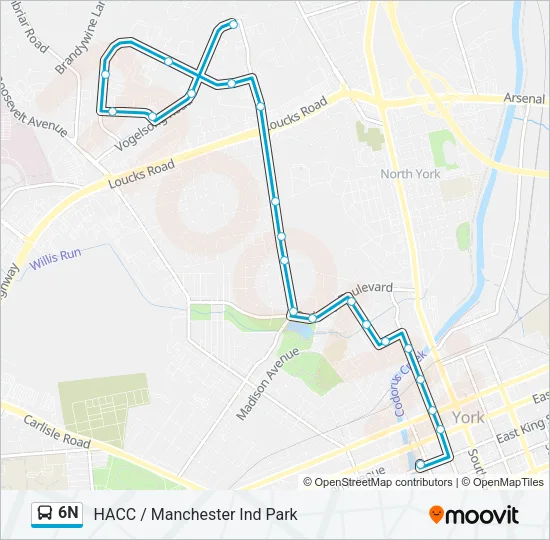 6N Bus Line Map