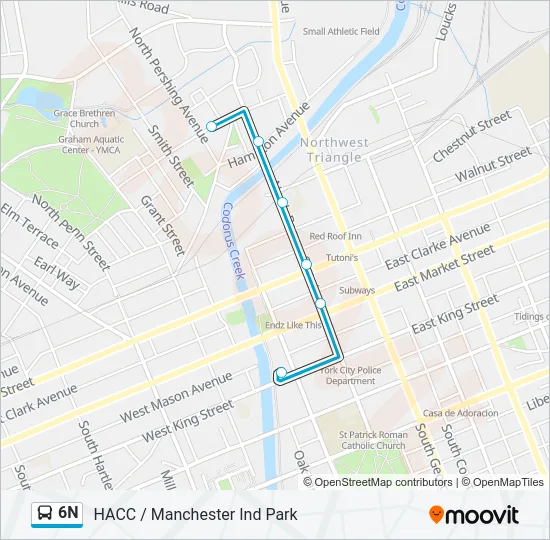 6N Bus Line Map