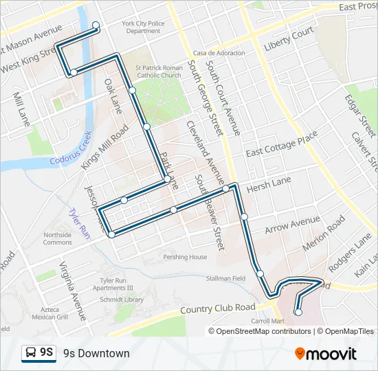 9S Bus Line Map