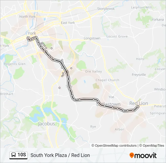 10S Bus Line Map