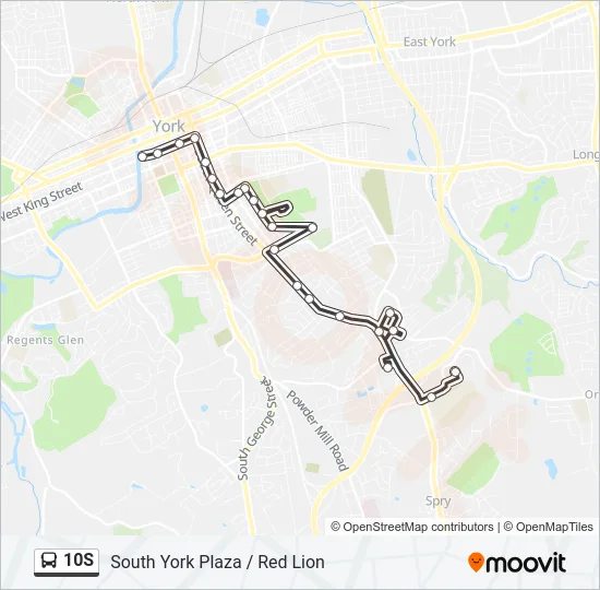 10S Bus Line Map