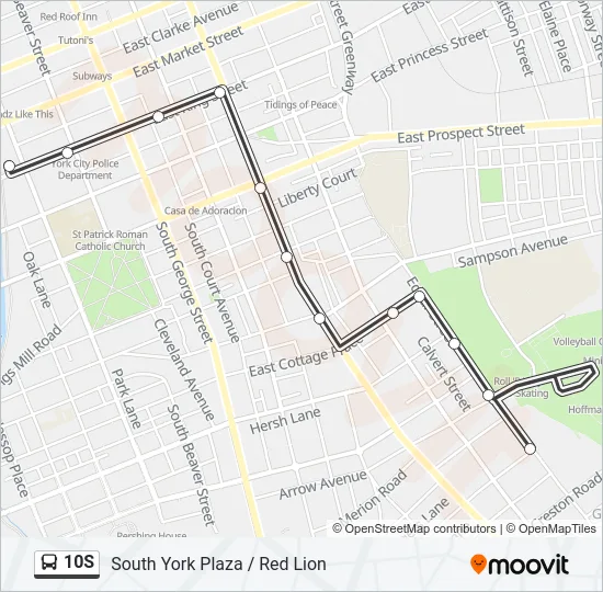 10S Bus Line Map