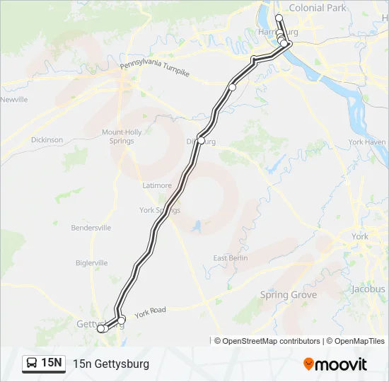 15N Bus Line Map