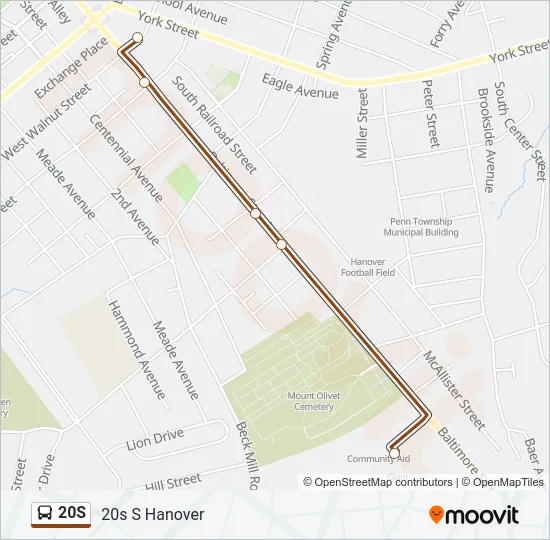 20S Bus Line Map