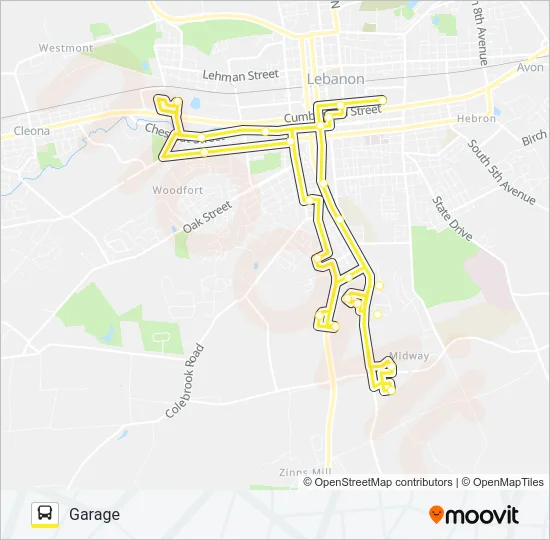 ROUTE 1 Bus Line Map