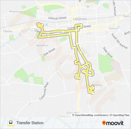 ROUTE 1 Bus Line Map