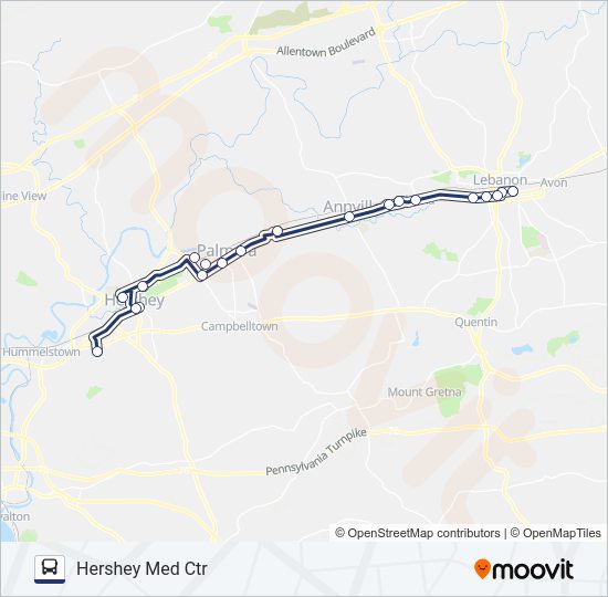 ROUTE 8 Bus Line Map