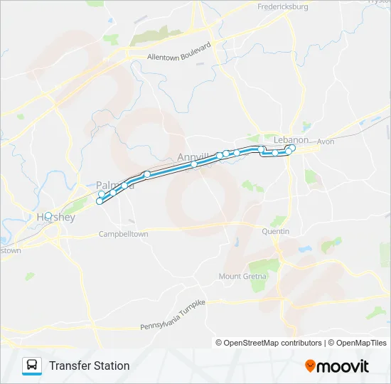 ROUTE 16 Bus Line Map
