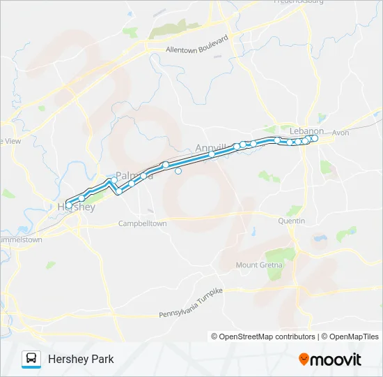 ROUTE 16 Bus Line Map