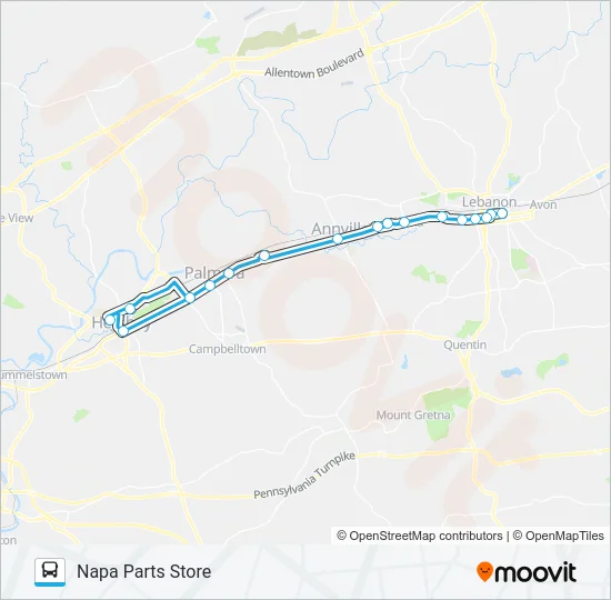 ROUTE 16 Bus Line Map