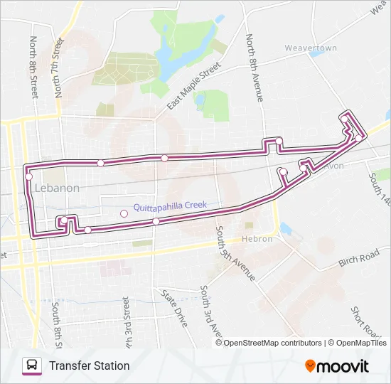ROUTE 17 Bus Line Map