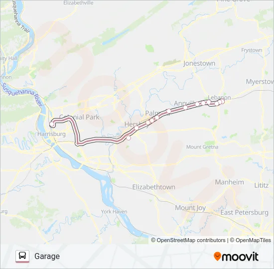HARRISBURG COMMUTE KING EXPRESS A Bus Line Map