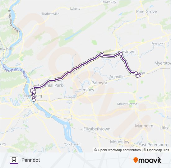 HARRISBURG COMMUTE KING EXPRESS B Bus Line Map