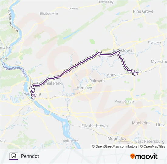 HARRISBURG COMMUTE KING EXPRESS B Bus Line Map