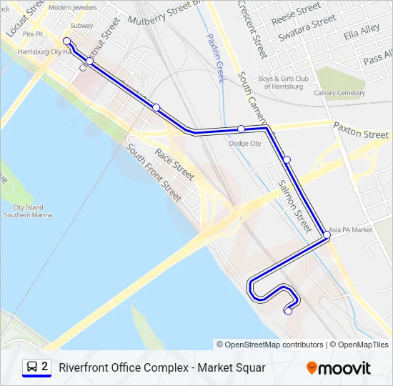 2 Bus Line Map