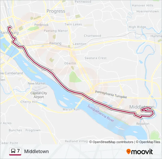 7 Bus Line Map