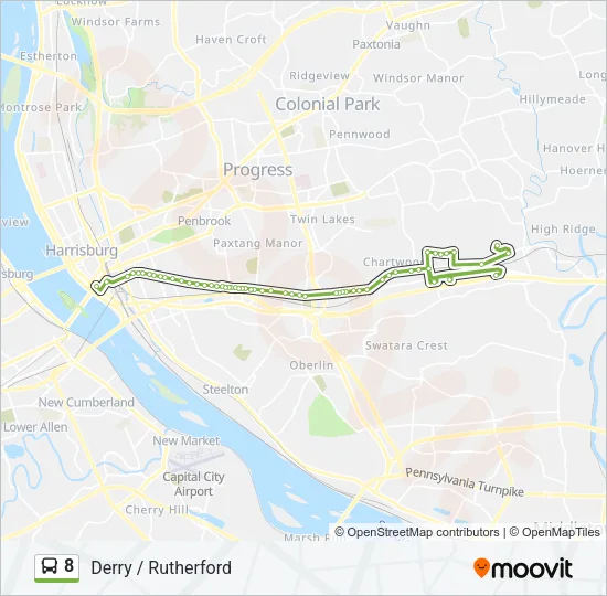 8 Bus Line Map