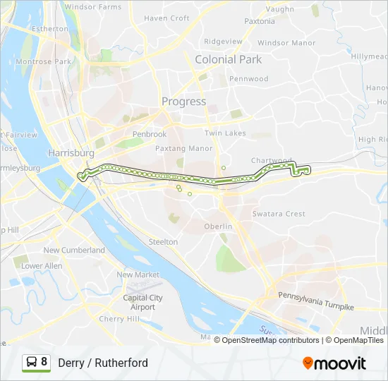 8 Bus Line Map
