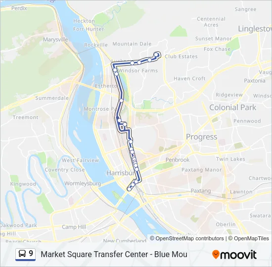 9 Bus Line Map