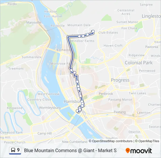9 Bus Line Map