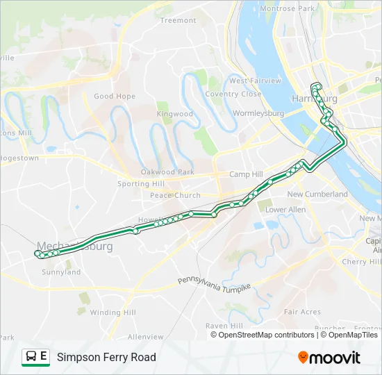 E Bus Line Map