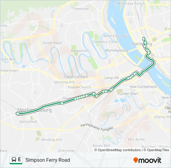 E Bus Line Map
