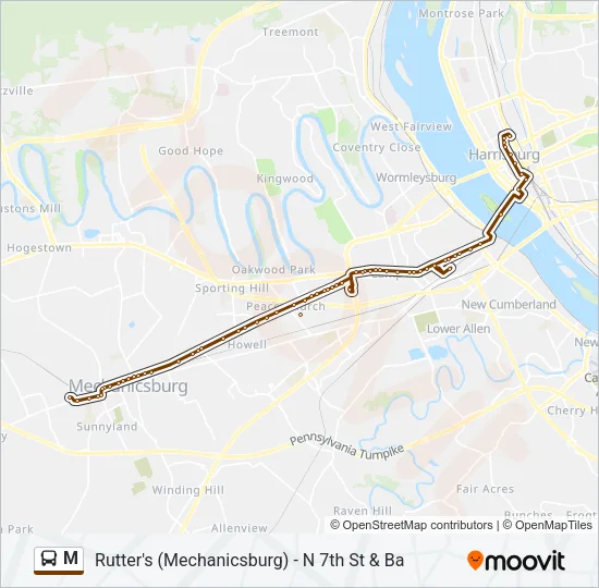 M Bus Line Map