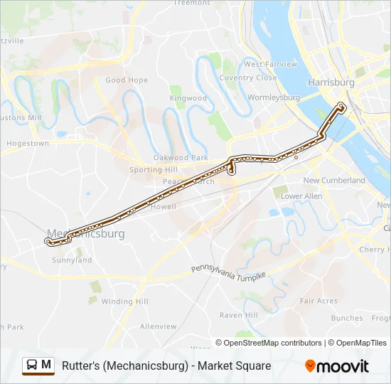 M Bus Line Map