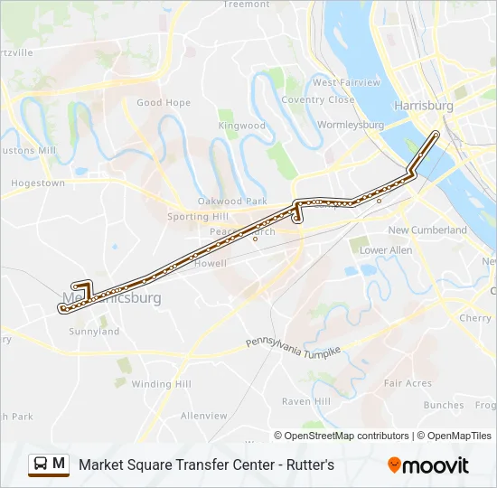 M Bus Line Map