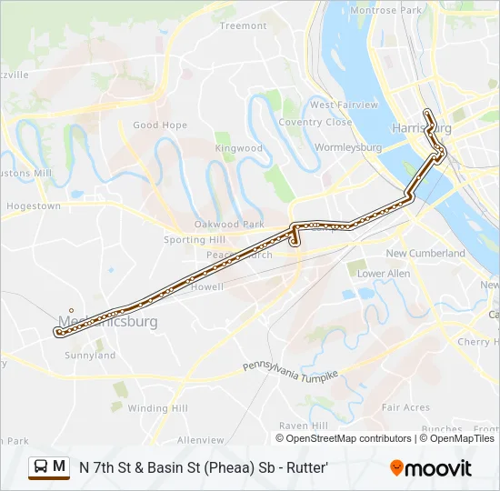 M Bus Line Map