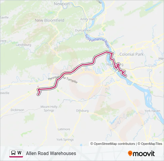 W Bus Line Map
