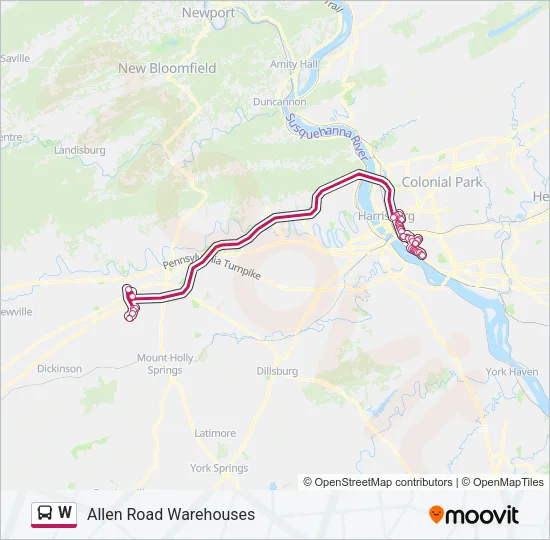 W Bus Line Map