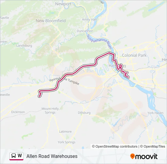 W Bus Line Map