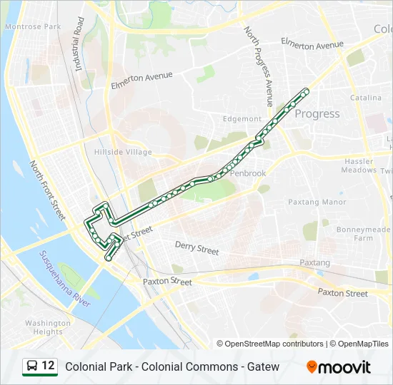 12 Bus Line Map