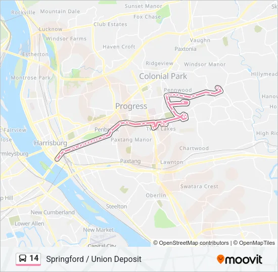14 Bus Line Map
