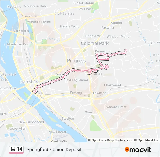 14 Bus Line Map