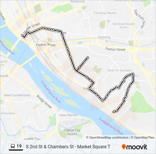 19 bus Line Map