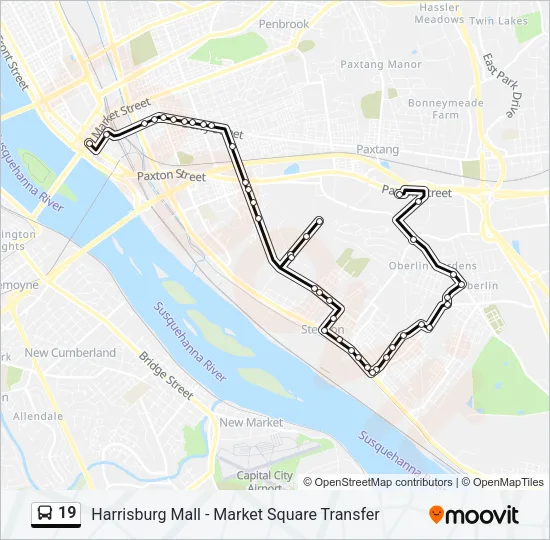 19 Bus Line Map