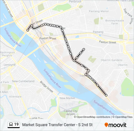 19 Bus Line Map