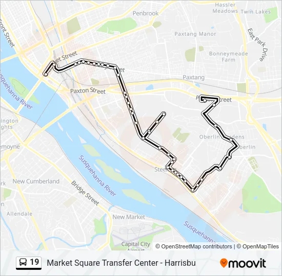 19 Bus Line Map