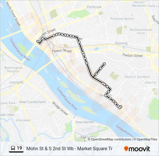 19 Bus Line Map