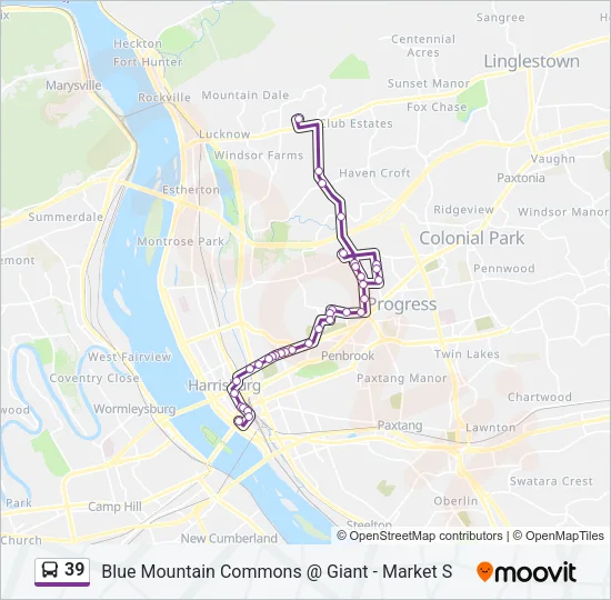 39 Bus Line Map