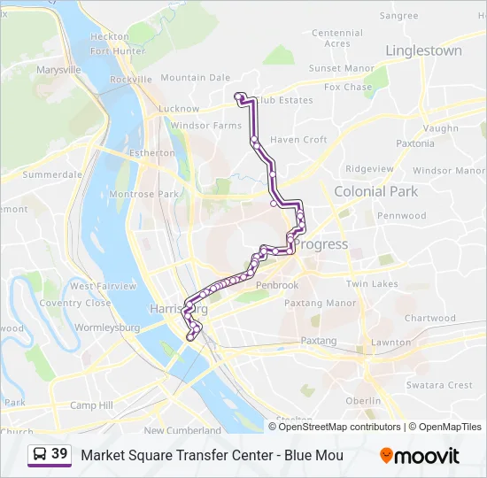 39 Bus Line Map