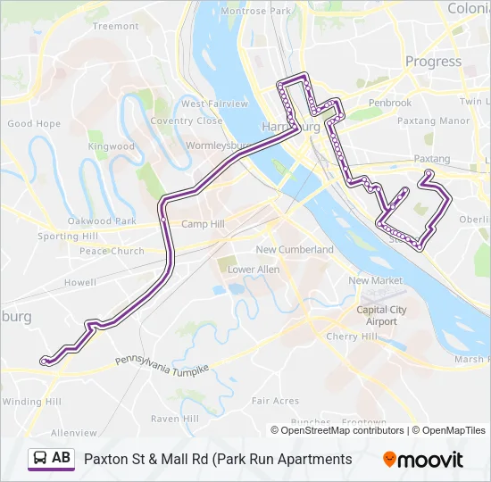 AB Bus Line Map
